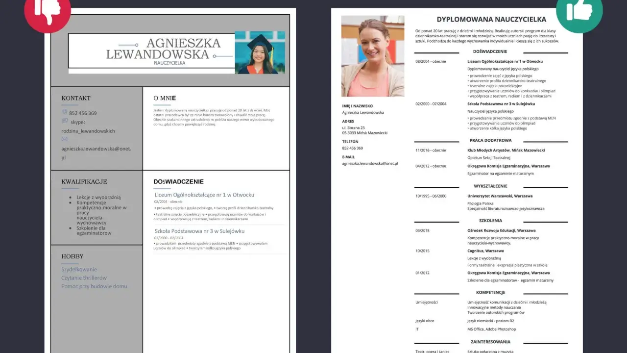CV nauczycielki przedszkola z doświadczeniem, kwalifikacjami i zainteresowaniami.
