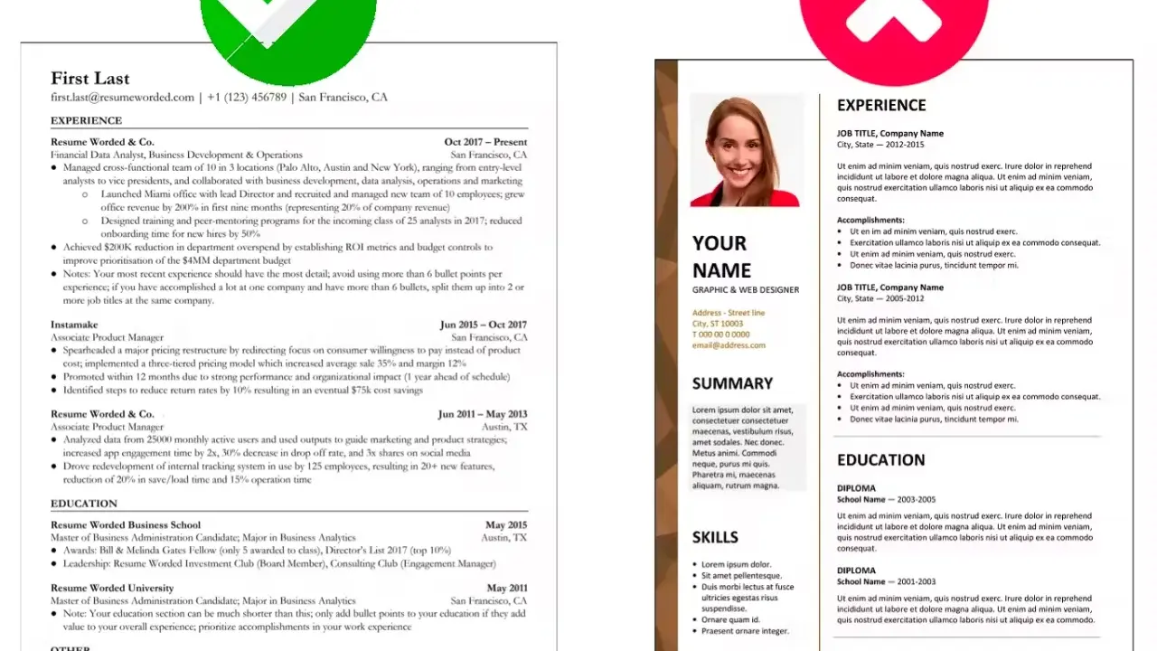 Poprawny przykład CV po angielsku z sekcją doświadczenia, edukacji i umiejętności.