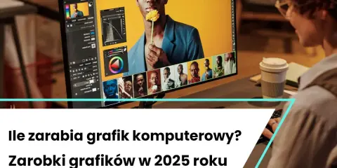 Osoba pracuje przy komputerze, edytując zdjęcie. Dowiedz się, jak zostać grafikiem komputerowym i jakie są zarobki w 2025 roku.
