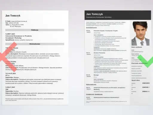 CV Jana Tomczyka, doświadczonego koordynatora sprzedaży, który szuka nowych wyzwań. Jest jak cv trener personalny, gotów do rozwoju.