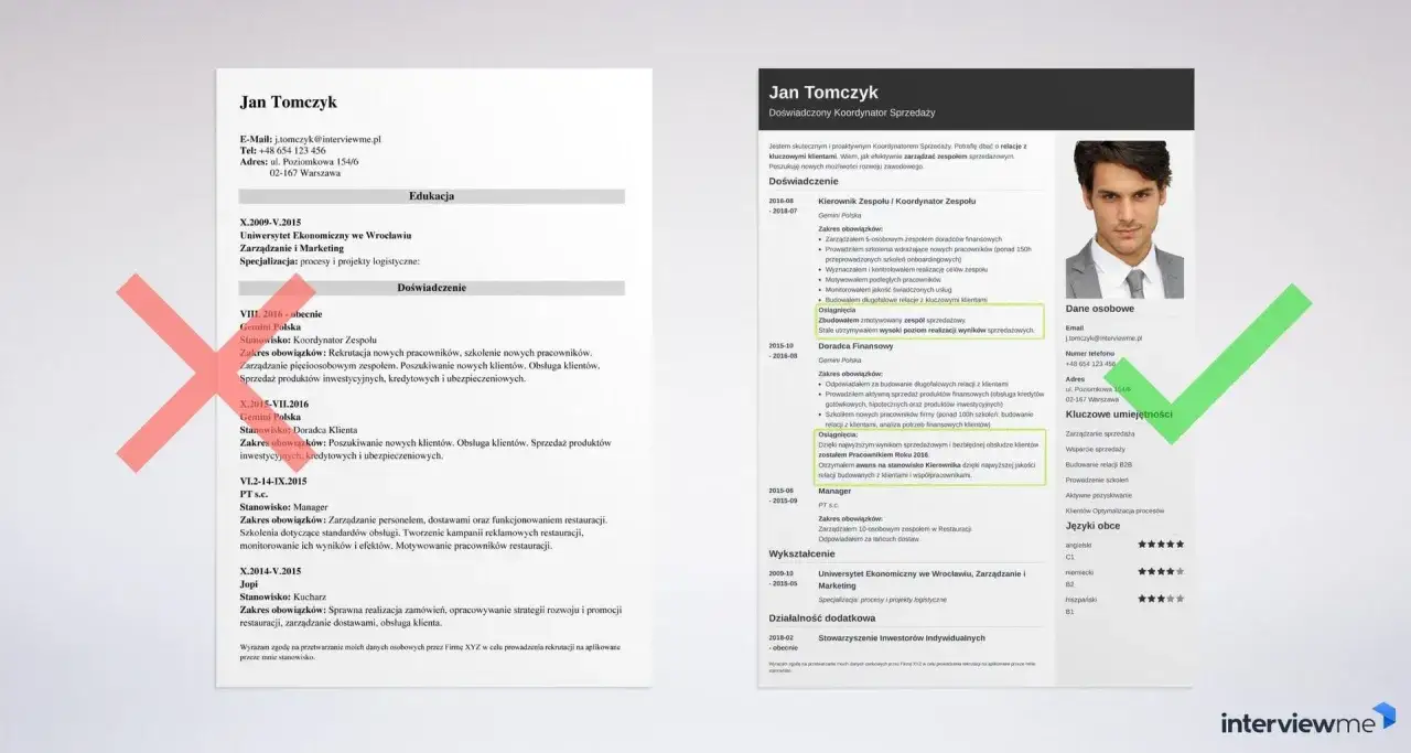Jan Tomczyk, doświadczony koordynator sprzedaży, szuka nowych wyzwań. Potrafi zarządzać zespołem i budować relacje z klientami.