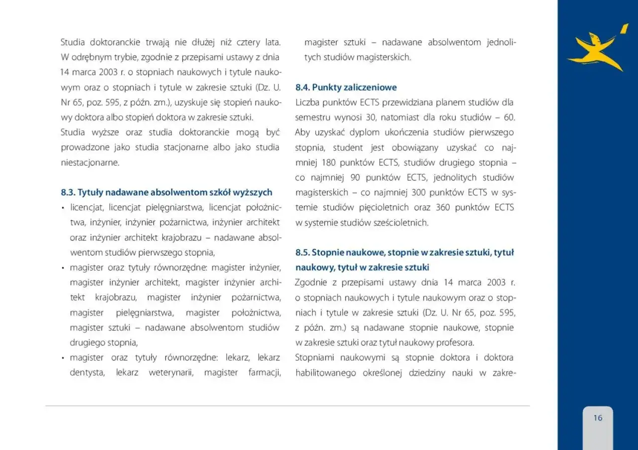 Tytuł zawodowy co to? Dokument opisuje stopnie naukowe i tytuły nadawane absolwentom szkół wyższych, w tym licencjat, inżynier, magister i doktor.